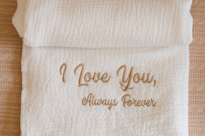 'I love you' Muslin Swaddle