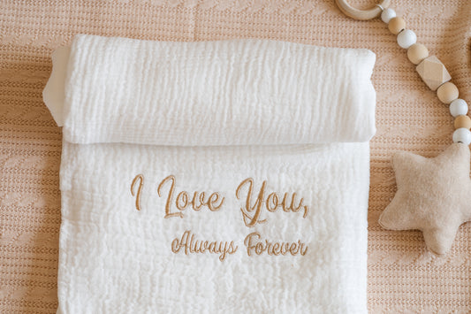 'I love you' Muslin Swaddle