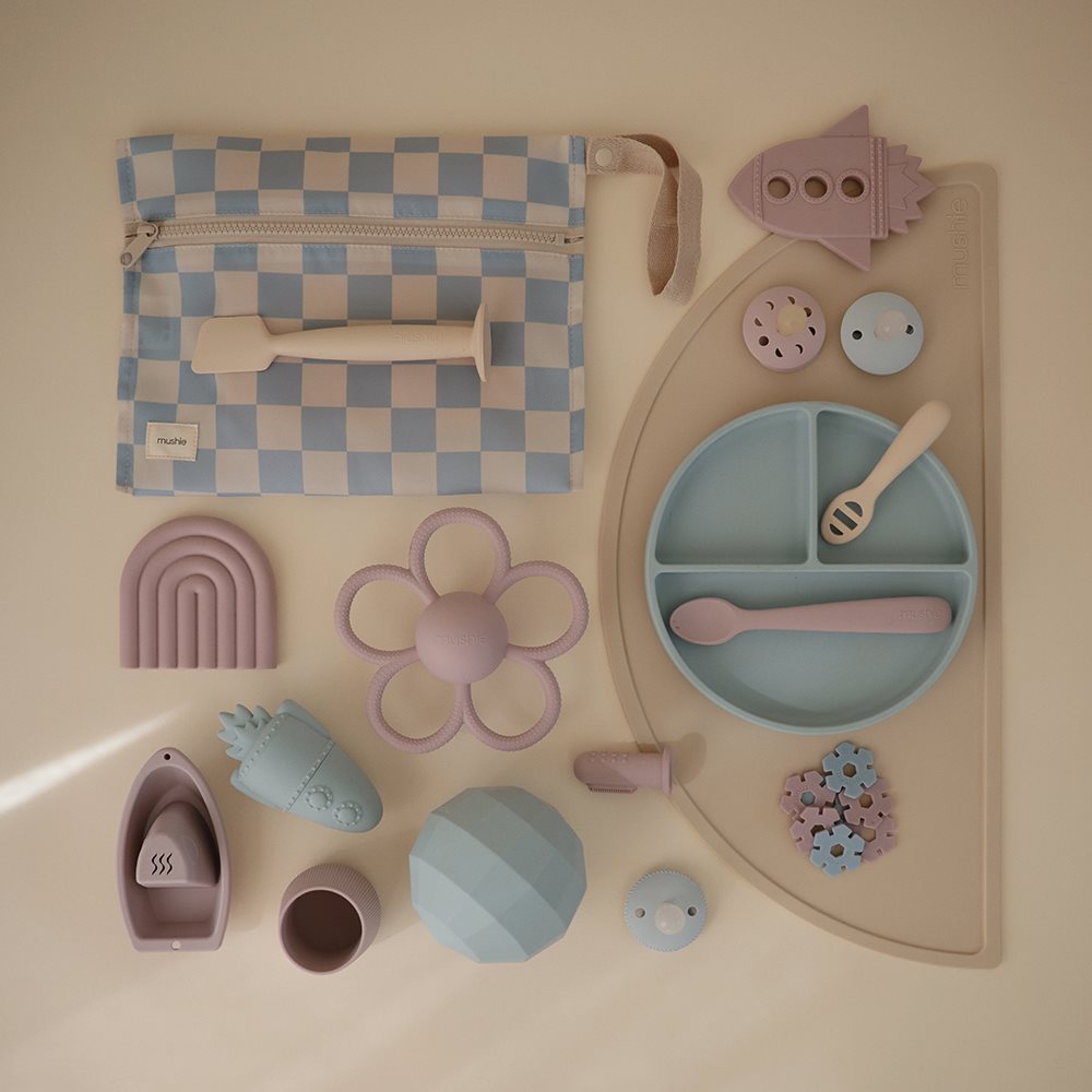 Mushie Sensory Rattle Teether